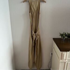 Jules The Label Dress Attached Wrap Skirt Overlay Neutral Light Casual Elevated